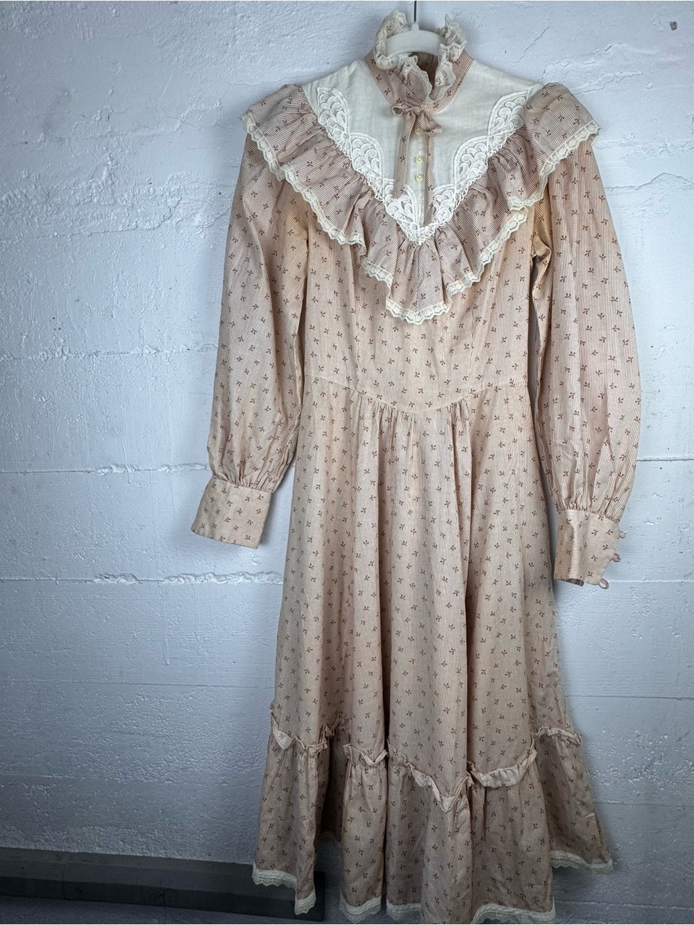 Rare 1970s Gunne Sax by Jessica McClintock Floral Prairie Dress Small size 7